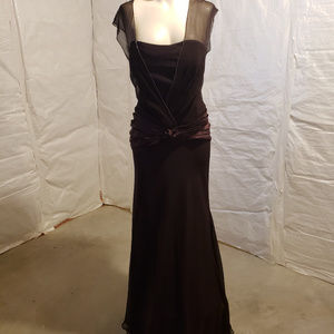 Brown Evening Gown with Rhinestone trim.
